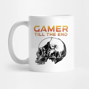 Gamer Till The End Side Skull Orange Mug